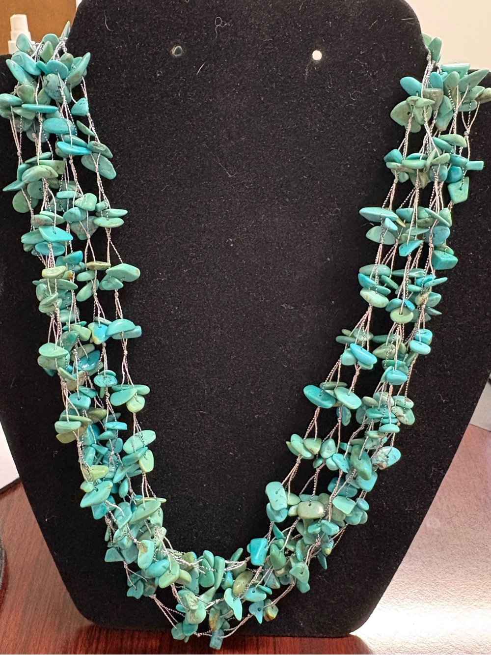 Lucas Lameth Turquoise and Sterling silver 6 strand necklace
